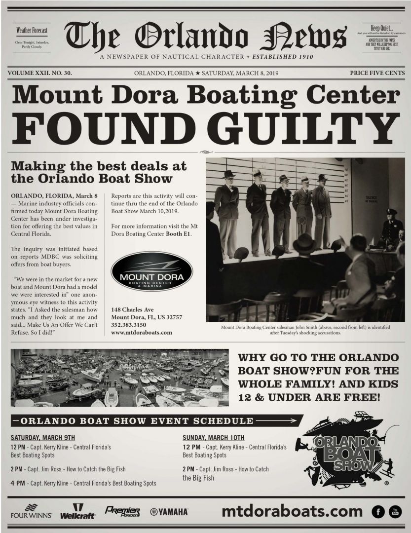 Mount Dora Boating Center Found Guilty !
